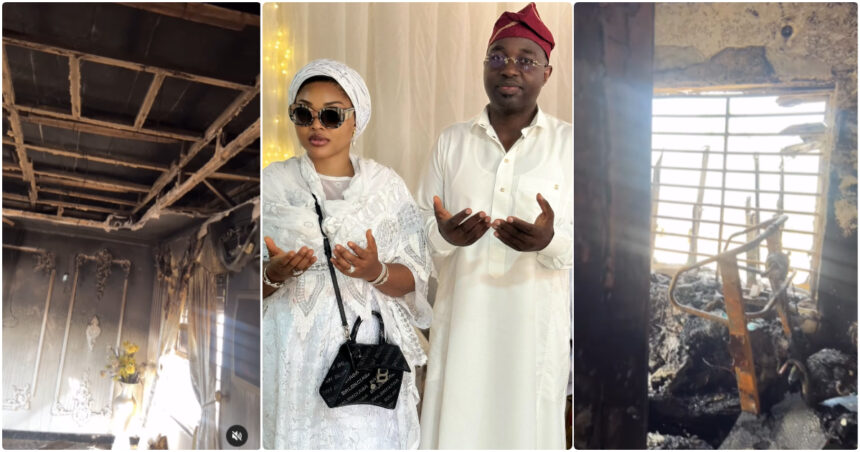 Fire guts Mercy Aigbe and husband's house