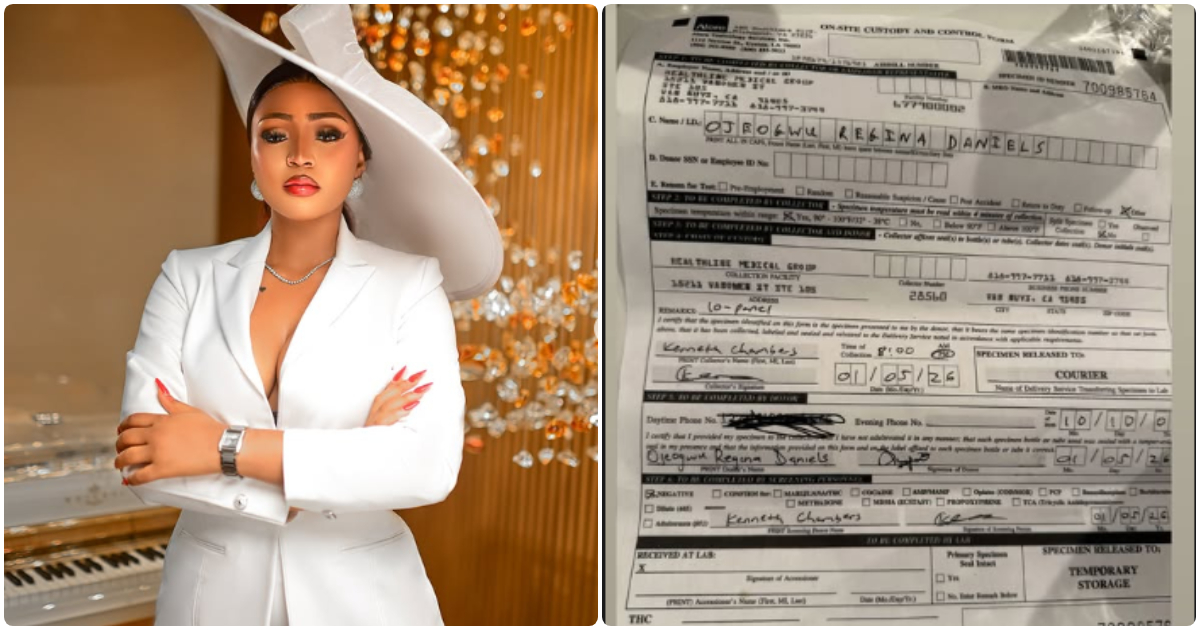 Regina Daniels' medical report