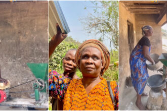 Blind woman operates grinding machine