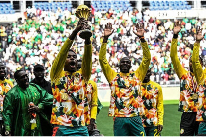 Senegal parades AFCON trophy at Stade De France